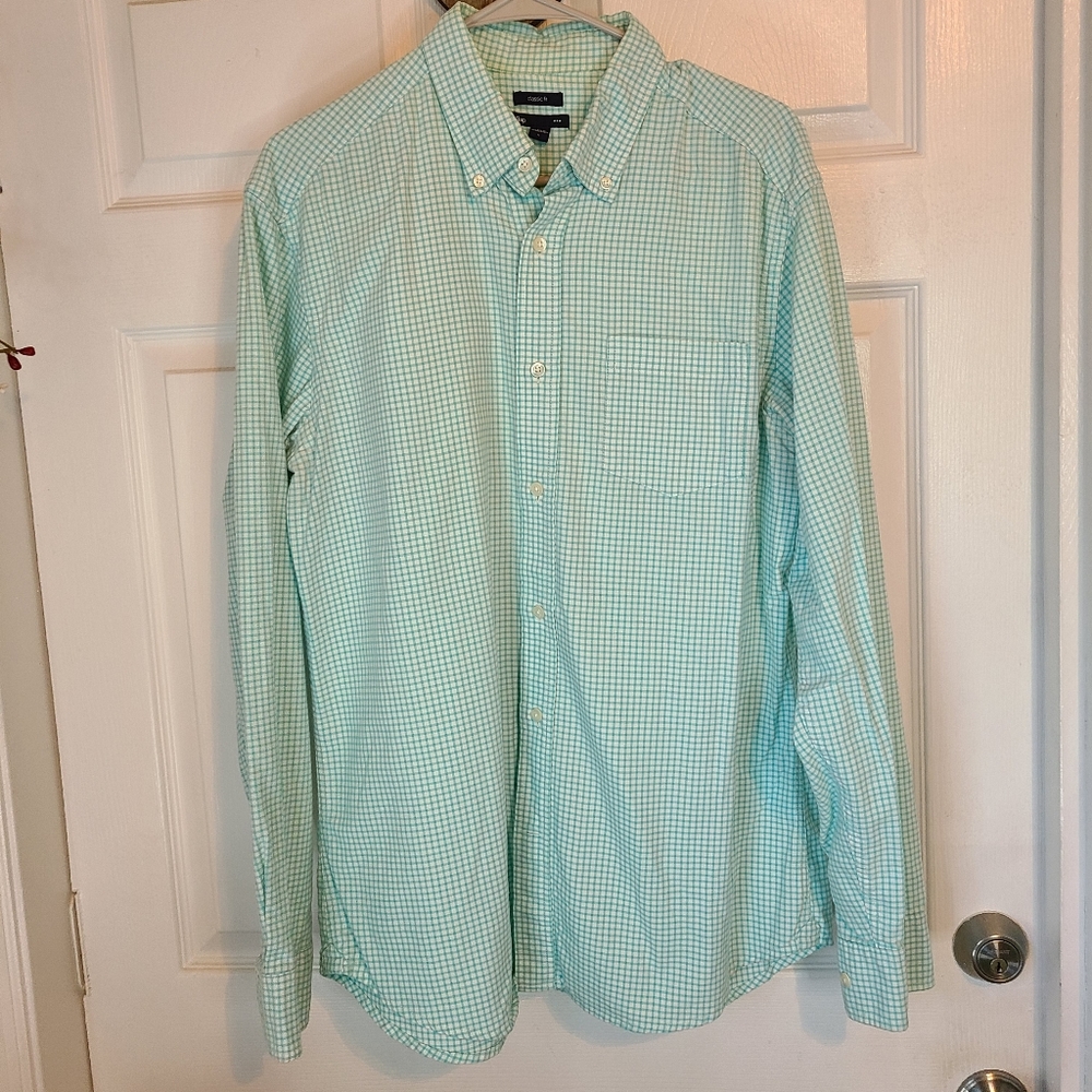 The Gap Men's Classic Long Sleeve Dress Shirt, Size: Large, Color: Green - Picture 3 of 12